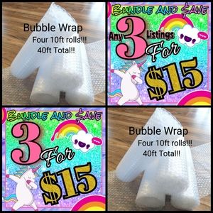 Bubble wrap 4 rolls 40ft total!!